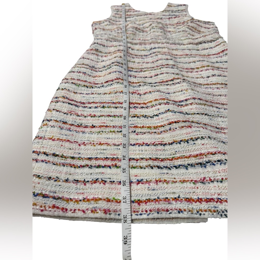 J. Crew White Tweed Multicolor-Striped Sheath Dress - Picture 5 of 12